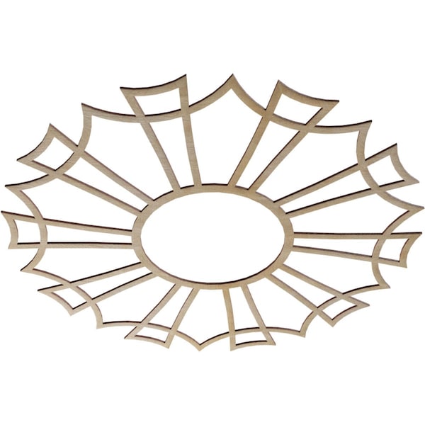 Augustus Wood Fretwork Pierced Ceiling Medallion, Birch, 36OD X 12 5/8ID X 1/4T